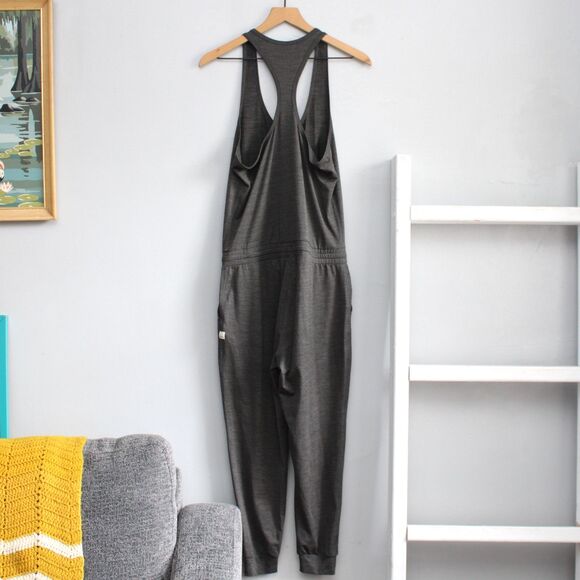Vuori Lux Gray Heather Racerback Stretchy Jumpsuit Size Small - Picture 2 of 7